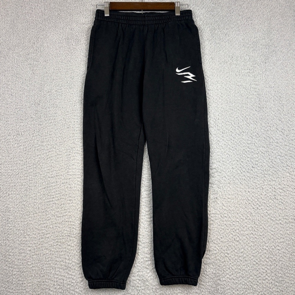 Nike 3Brand Sweatpants Boys XL Black Russell Wilson Logo Fleece Joggers Street
